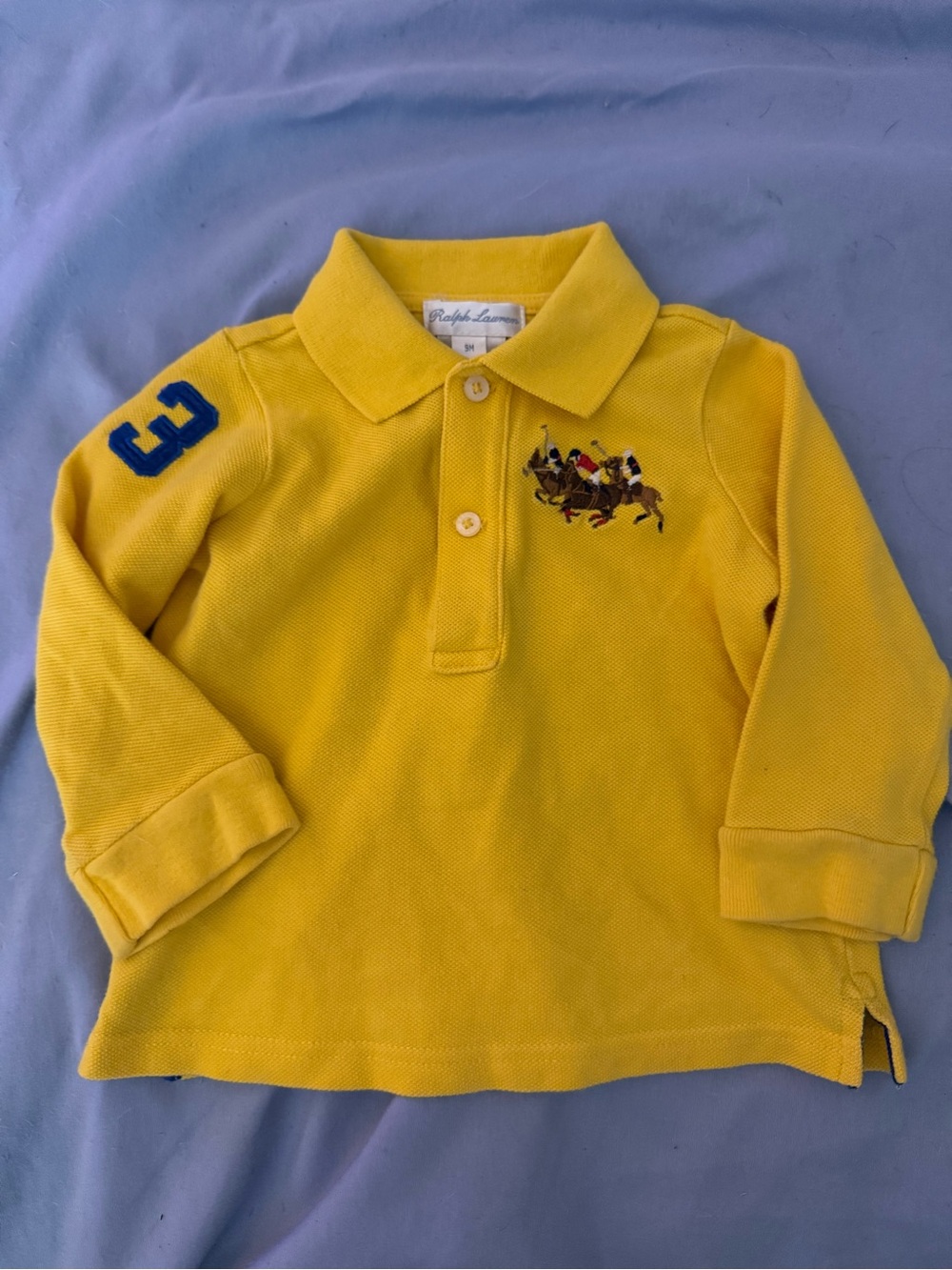 Ralph Lauren Bright Yellow Long-Sleeve Polo with Polo Player Embroidery